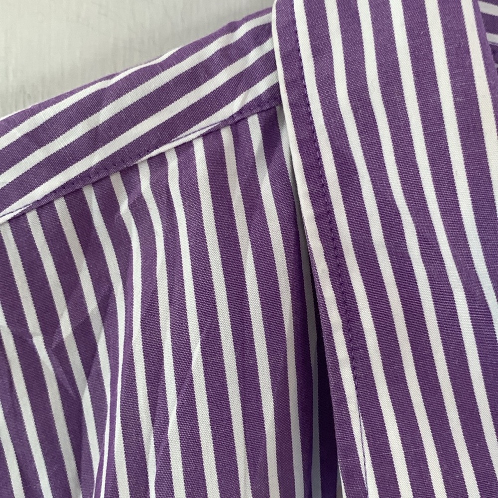 Ralph Lauren Black Label purple white vertical stripes button down shirt Sz 2X - Picture 3 of 9